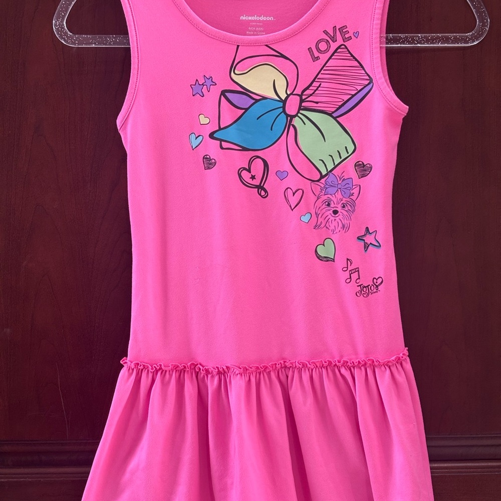 Pink Sleeveless Dress with Bow and Heart Design JoJo Siwa